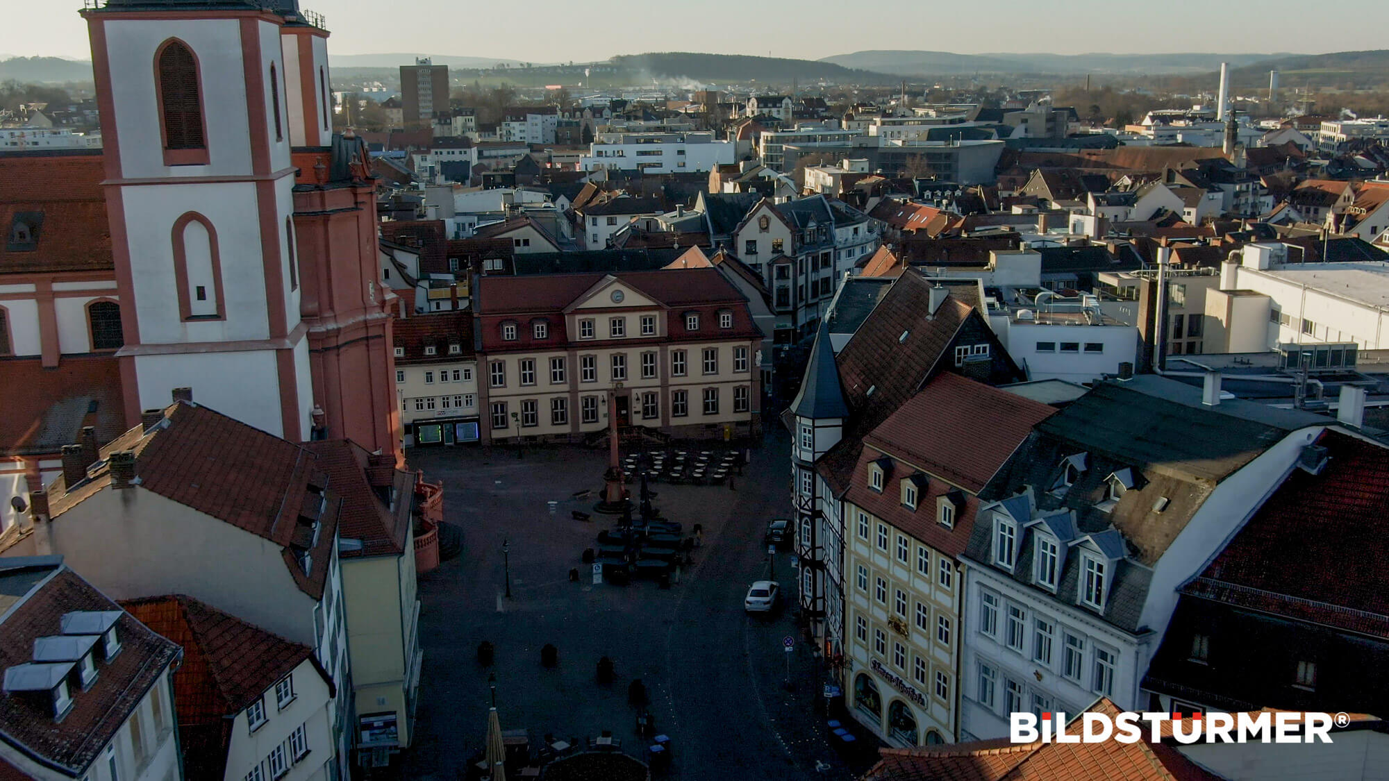 Luftaufnahmen Drohnenaufnahme Fulda Stadt Corona